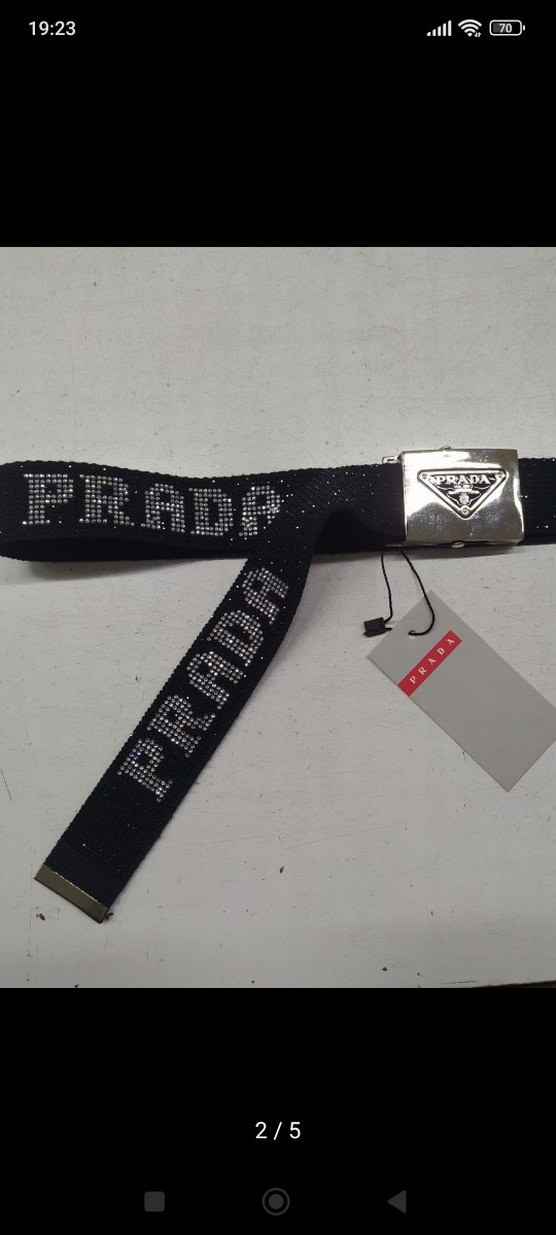 Siyah Kadın Kemer, Prada Logolu - Görsel 2