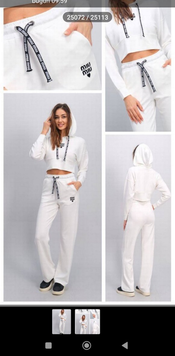 miu miu Beyaz  Kadın Spor Takım - Görsel 2