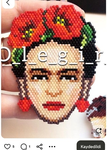 miyuki frida kahlo  Kadın Broş - Görsel 3