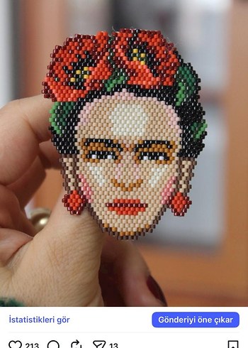 miyuki frida kahlo  Kadın Broş - Görsel 4