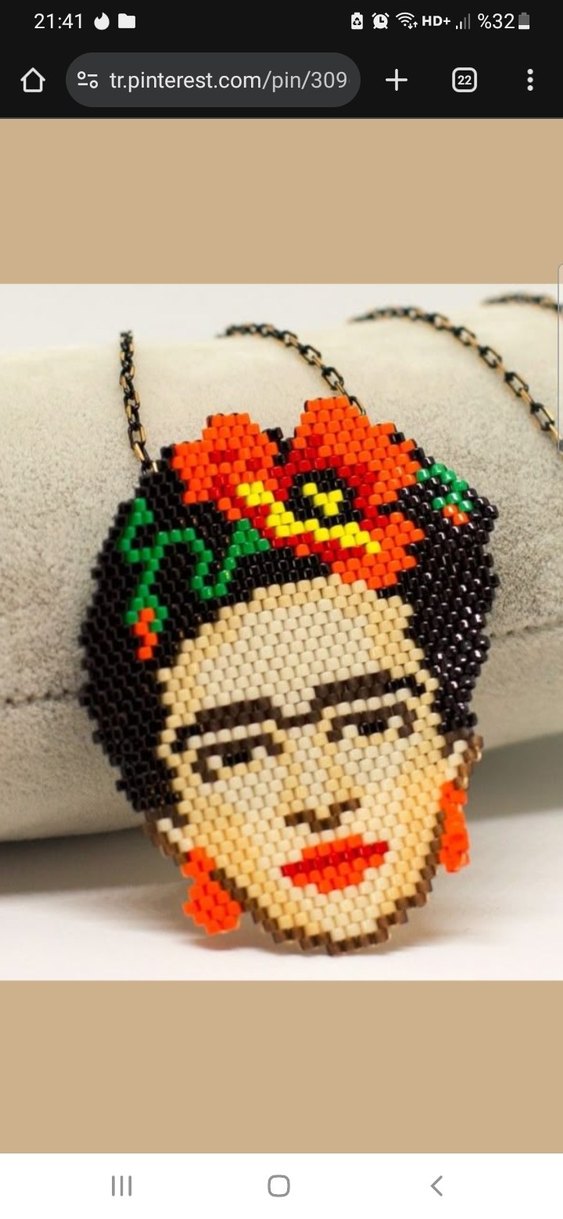 miyuki frida kahlo  Kadın Broş - Görsel 2