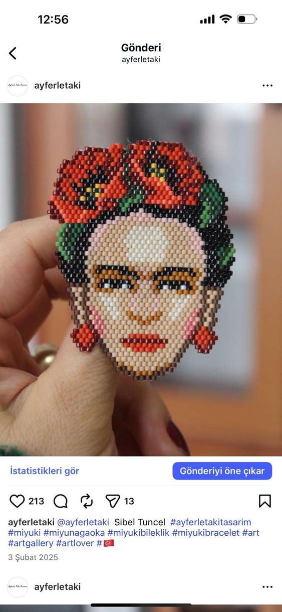miyuki frida kahlo  Kadın Broş - Görsel 4