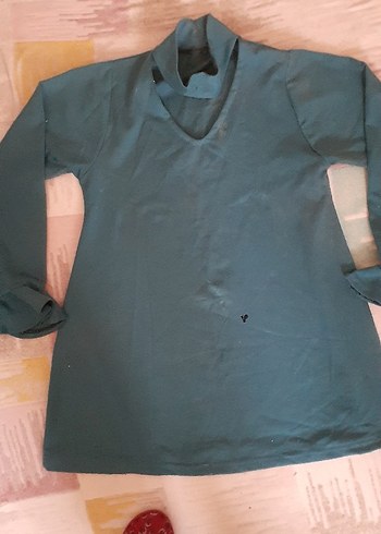 Bohem Tarzı V Yaka Mavi Hamile Tuniği - Görsel 3