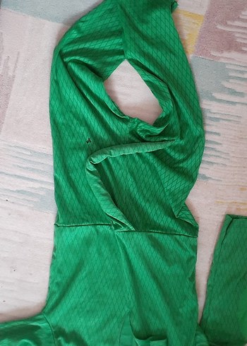 kertekenle Yeşil Çocuk Tulumu  Fermuarlı - Görsel 3