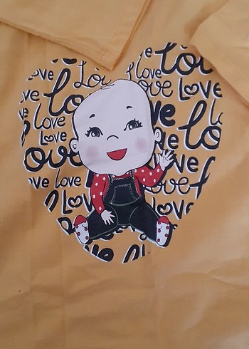 Sarı Desenli Hamile Bluzu Uzun Kollu - Görsel 2