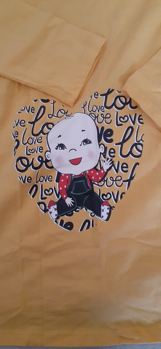 Sarı Desenli Hamile Bluzu Uzun Kollu - Görsel 2