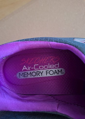 37 Beden Gri Mor Elastik Bağcıklı Spor Kadın Skechers