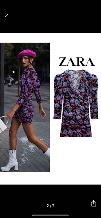xs Beden Zara model elbise