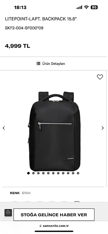 Samsonite sırt çantası