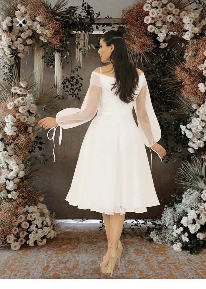 Beyaz Abiye Elbise - Görsel 4