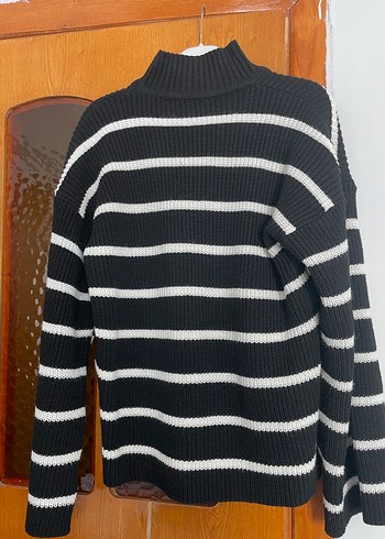 Çizgili Triko Kadın Kazak - Görsel 2