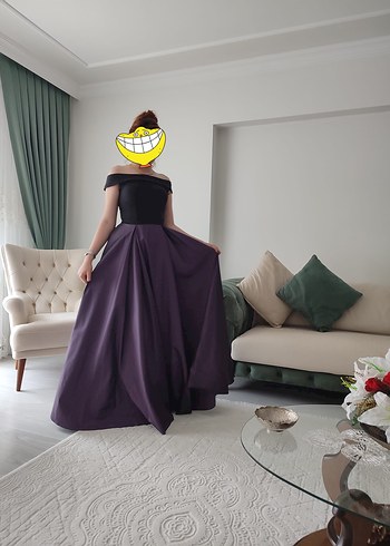 Uzun Mor Straplez Abiye Elbise - Görsel 2
