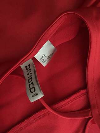 s Beden kırmızı Renk H&M kırmızı saten mini elbise 