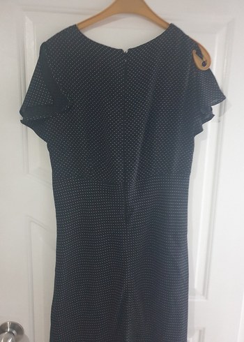 Kemer Detaylı Siyah midi boy sifon elbise - Görsel 2