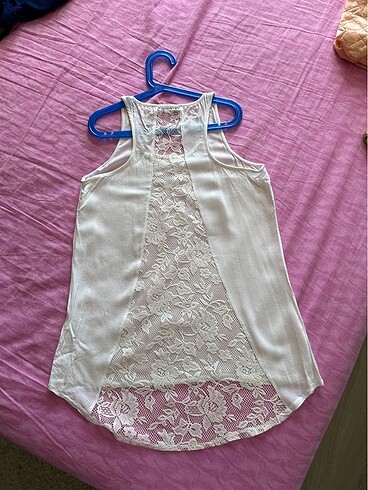 Beyaz arkası dantelli bluz - Görsel 6