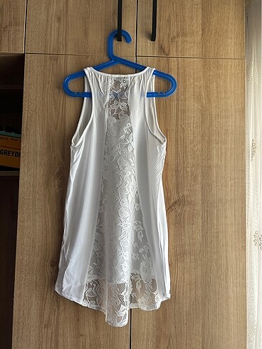 Beyaz arkası dantelli bluz - Görsel 12