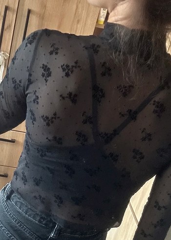 Siyah dantel üst crop - Görsel 9
