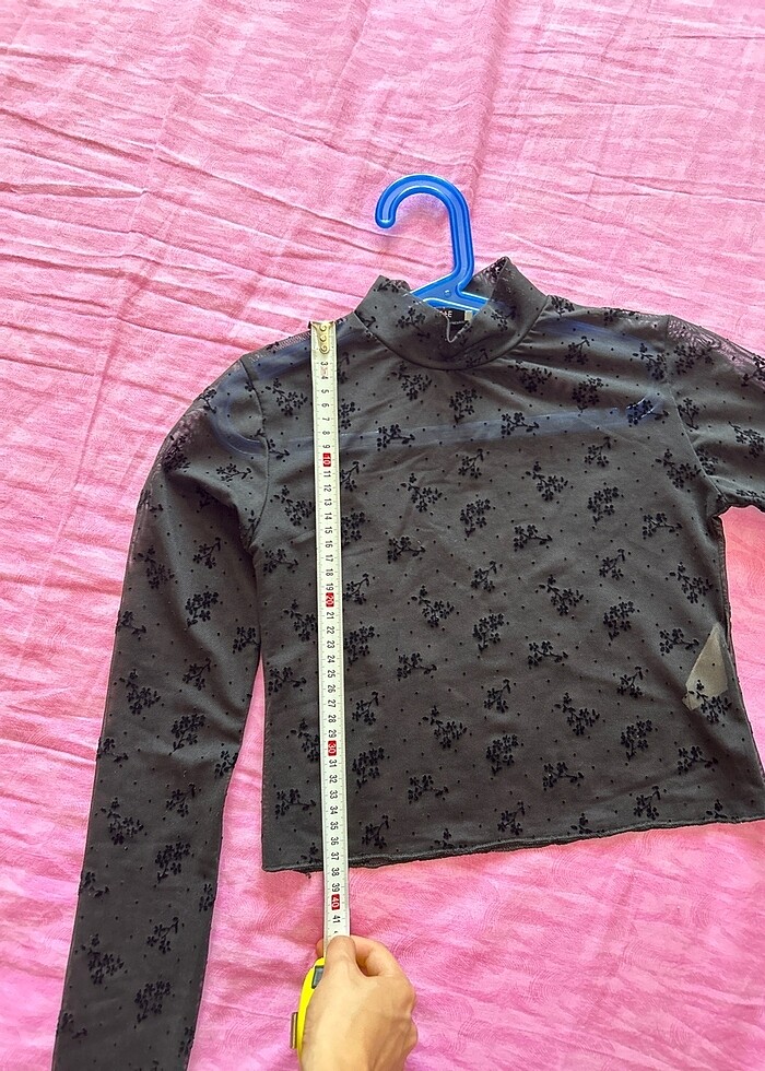 Siyah dantel üst crop - Görsel 3