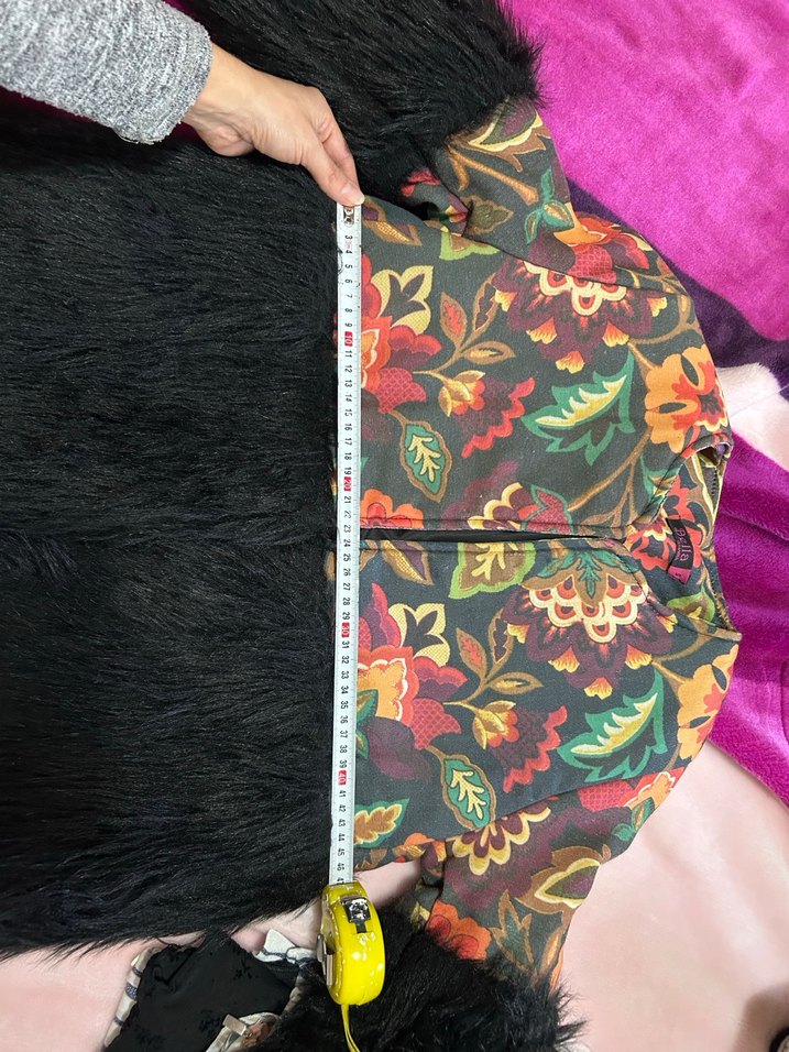 Bohem Desenli Uzun Siyah Kürk Detaylı Kadın Mont - Görsel 5