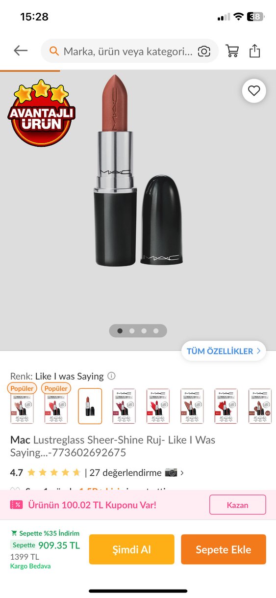 MAC Bej Parlak Ruj Lıke I was saying - Görsel 2