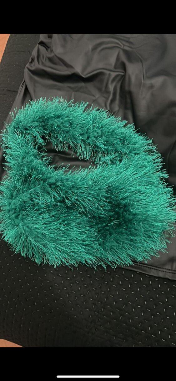 Örgü Detaylı Yeşil Kadın Çanta - Görsel 2