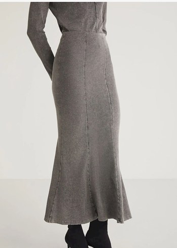 Grimelange Gri Pilili Uzun Kadın Etek - Görsel 3