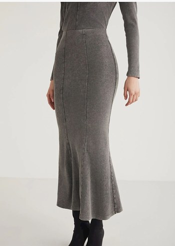 Grimelange Gri Pilili Uzun Kadın Etek - Görsel 2