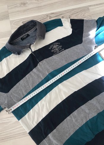 LC Waikiki Erkek Çizgili Polo Yaka Triko Kazak