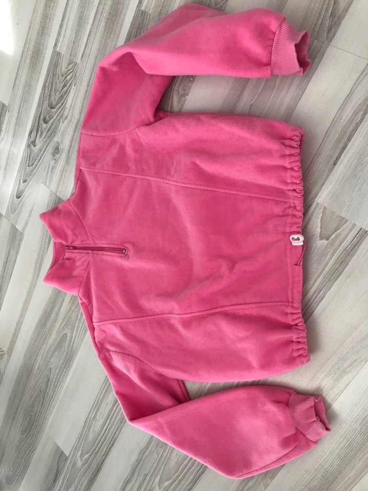 Pembe Yarım Fermuarlı Kadın Sweatshirt - Görsel 4