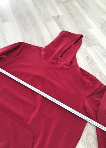 Bordo Kapüşonlu Kadın Sweatshirt - Görsel 3