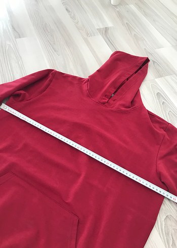 Bordo Kapüşonlu Kadın Sweatshirt - Görsel 4