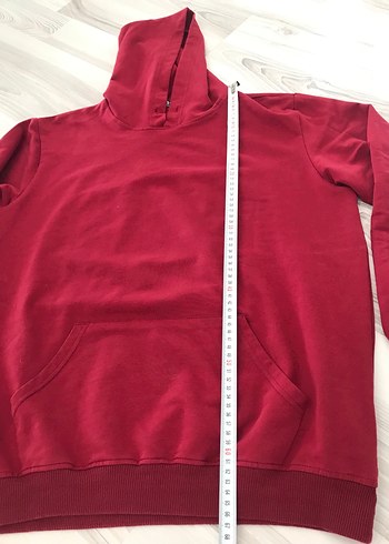 Bordo Kapüşonlu Kadın Sweatshirt - Görsel 2