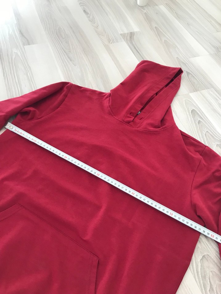 Bordo Kapüşonlu Kadın Sweatshirt - Görsel 4