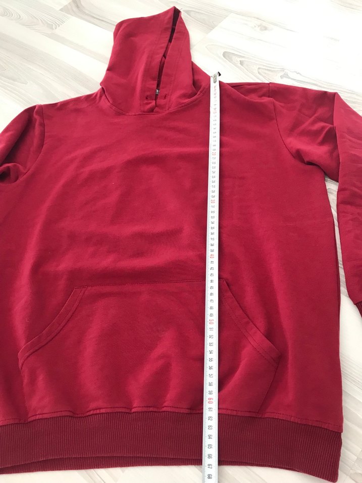 Bordo Kapüşonlu Kadın Sweatshirt - Görsel 2