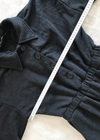 Düğmeli Siyah Uzun Kadın Tulum - Görsel 5