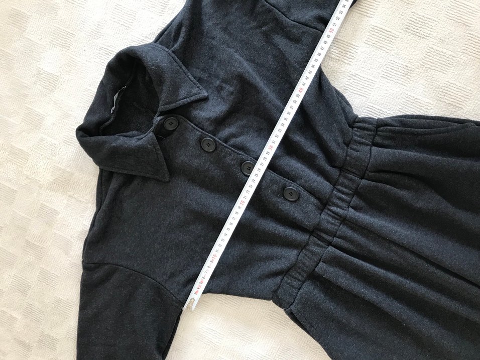 Düğmeli Siyah Uzun Kadın Tulum - Görsel 5