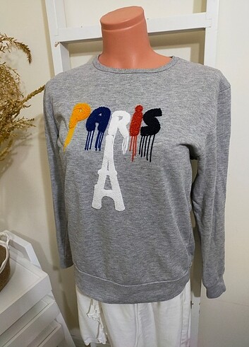 Gri kollu sweatshirt - Görsel 2