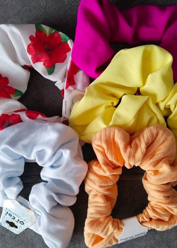 Renkli Sentetik Kumaş Lastikli Kadın Toka - Görsel 2