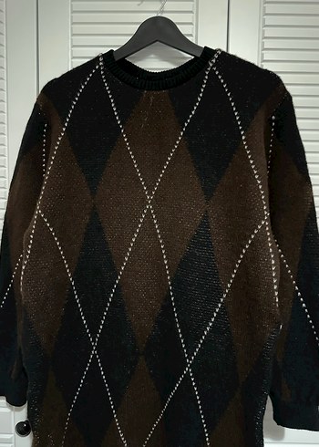 Kahverengi Örgü Kadın Kazak - Görsel 2