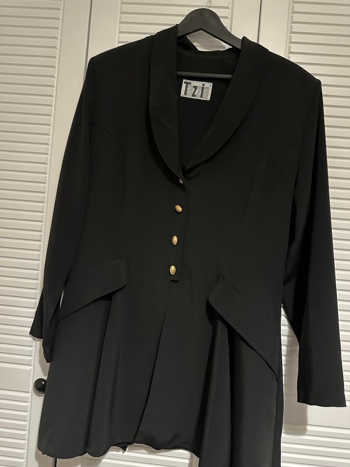 Siyah Düğmeli Midi Kadın Blazer - Görsel 2