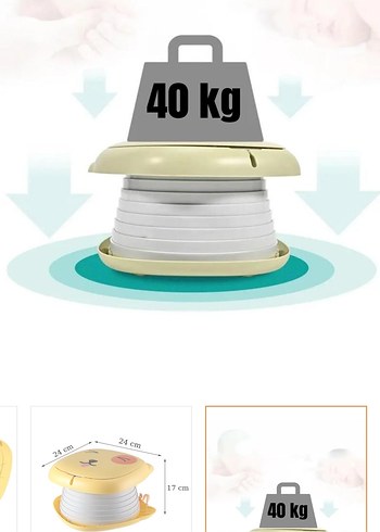 Sarı Sevimli Hayvan Figürlü katlanabilir çoçuk tuvaleti/lazımlık - Görsel 8