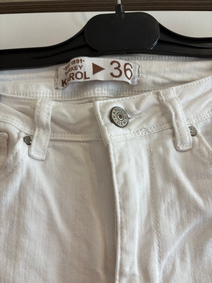 Beyaz Kadın Skinny Pantolon - Görsel 2