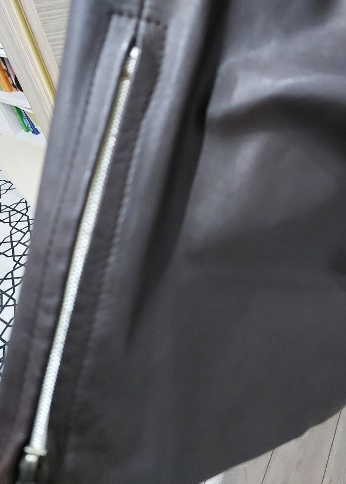 Hakiki uzun deri mont - Görsel 4