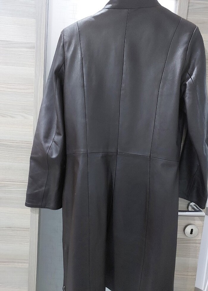 Hakiki uzun deri mont - Görsel 2