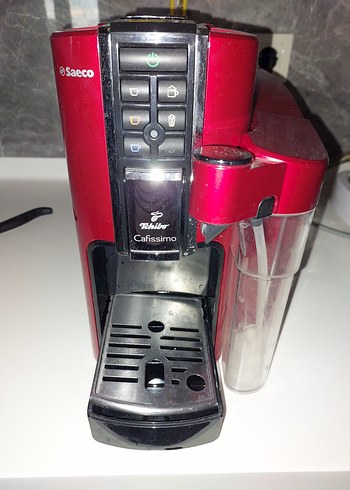 Koyu Kırmızı Saeco Kahve Makinesi - Görsel 2