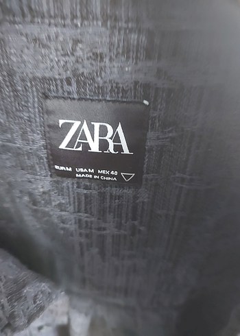 Gri Keten erkek Gömlek - Zara - Görsel 4