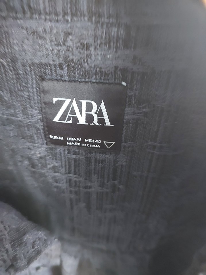 Gri Keten erkek Gömlek - Zara - Görsel 4