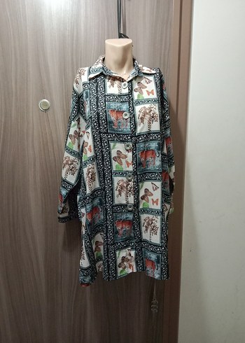 Bohem Desenli Uzun Kollu Kadın Gömlek