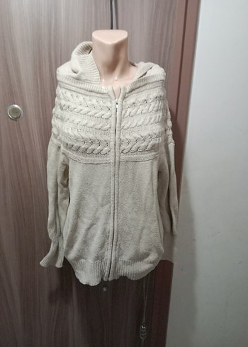 s Beden ten rengi Renk Bej Yüksek Yaka Örgü Kadın Hırka