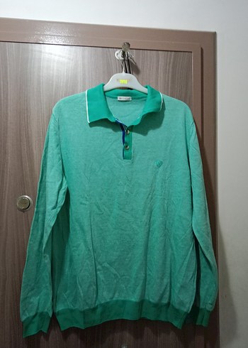 Uzun Kollu Yeşil Polo Yaka Erkek Tişört - Görsel 2